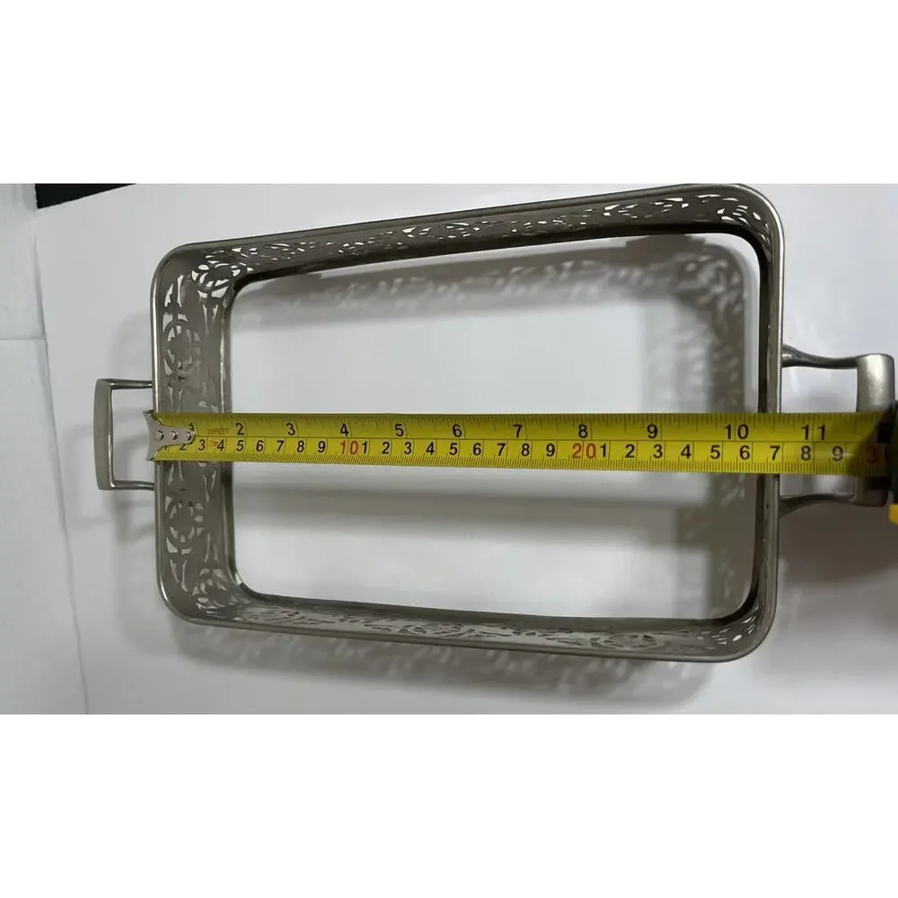Vtg Footed Rectangular Serving Tray With‎ Pyrex Serving Dish